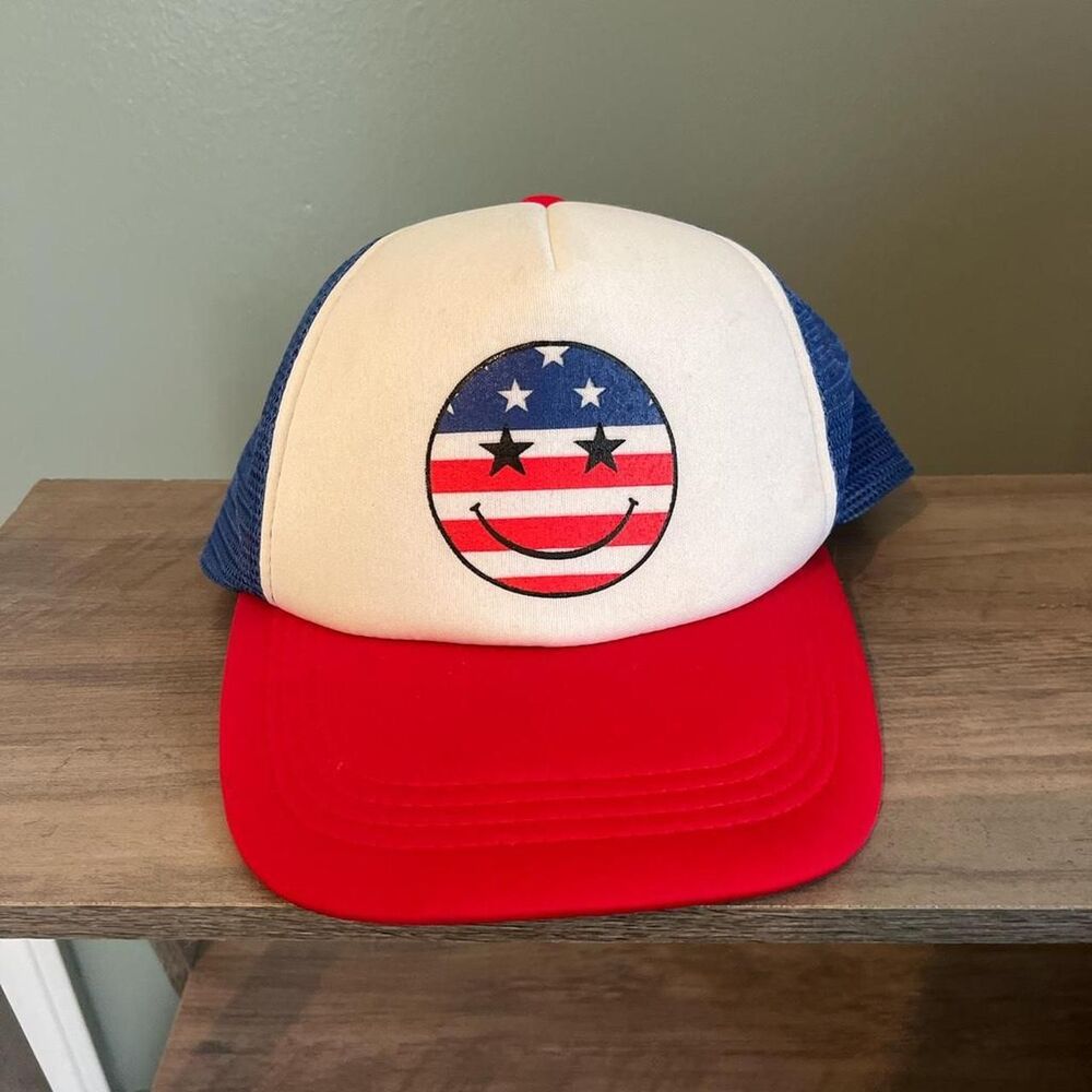 smiley face trucker hat #usa